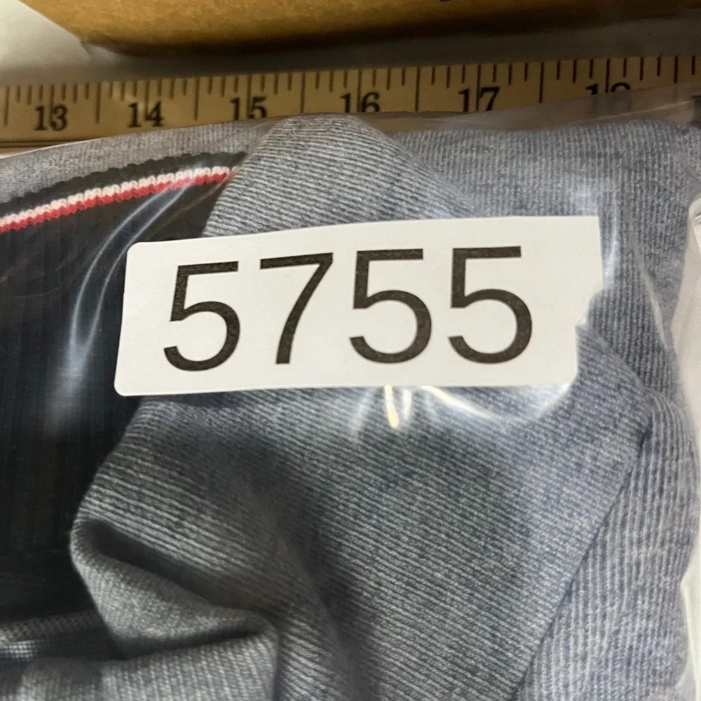 Tommy Hilfiger Pullover Mens L Blue Quarter Zip‎ Mock Neck Logo Sweater 78C6087